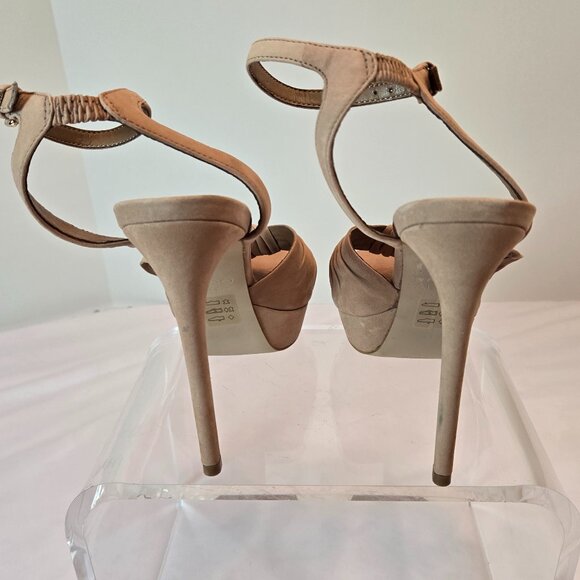 ALDO Women's Sublimity Suede Open Toe Platform Heels/Stilettos Sz: 8 Taupe - Picture 6 of 12